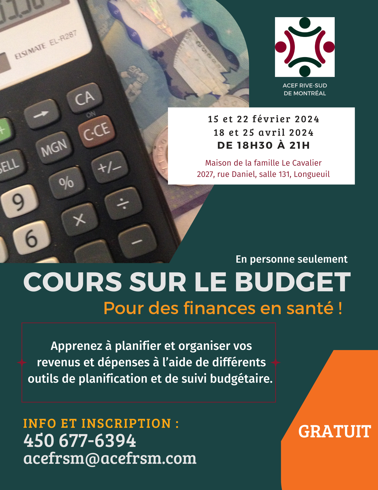 Affiche Cours sur le budget