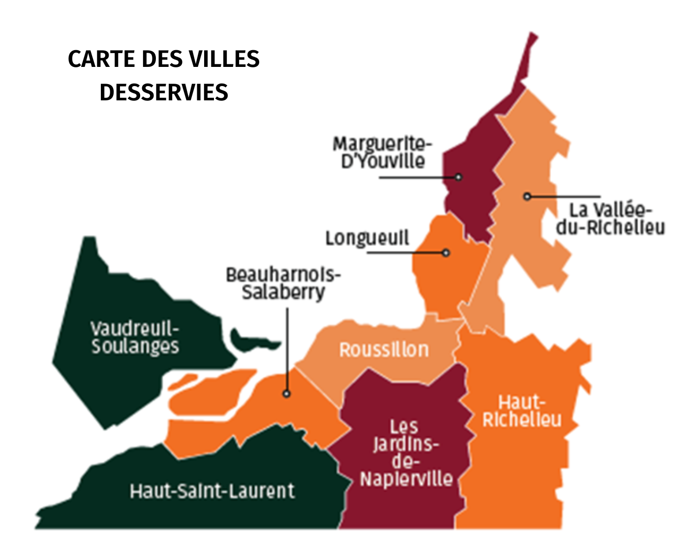 Carte du territoire desservi.